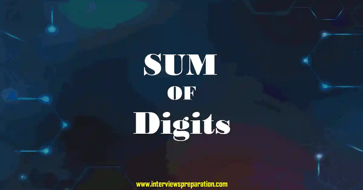 sum of digits in c# by interview preparation, total of digits in c#. sum of digits example.